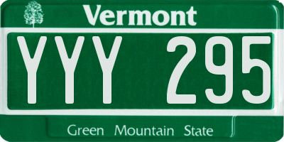 VT license plate YYY295