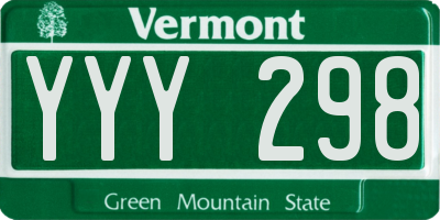 VT license plate YYY298