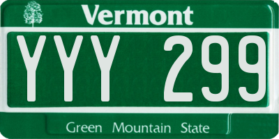 VT license plate YYY299