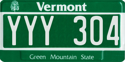 VT license plate YYY304