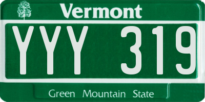 VT license plate YYY319