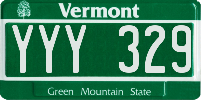 VT license plate YYY329