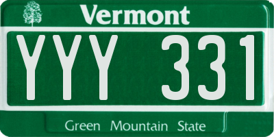 VT license plate YYY331