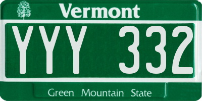 VT license plate YYY332