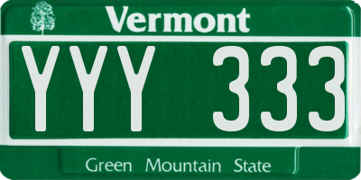 VT license plate YYY333