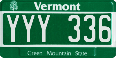 VT license plate YYY336