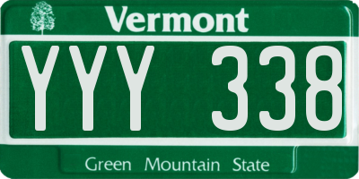 VT license plate YYY338