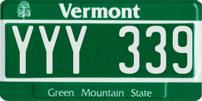VT license plate YYY339