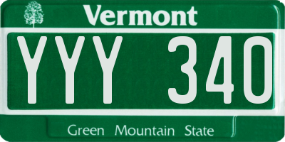 VT license plate YYY340