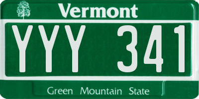 VT license plate YYY341