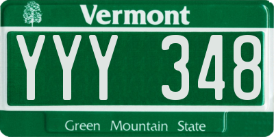 VT license plate YYY348