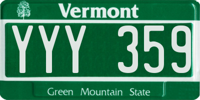 VT license plate YYY359
