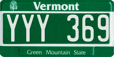 VT license plate YYY369