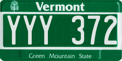VT license plate YYY372