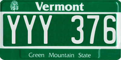 VT license plate YYY376