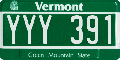 VT license plate YYY391