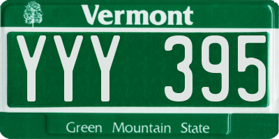 VT license plate YYY395
