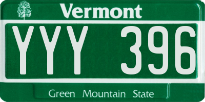 VT license plate YYY396