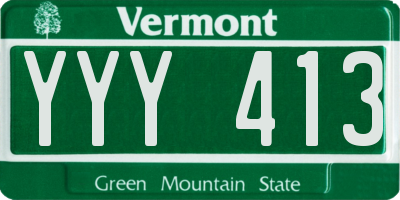 VT license plate YYY413
