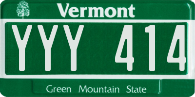 VT license plate YYY414
