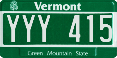 VT license plate YYY415