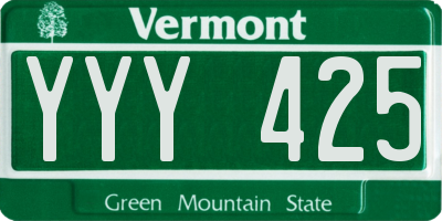 VT license plate YYY425