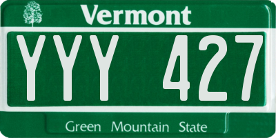 VT license plate YYY427