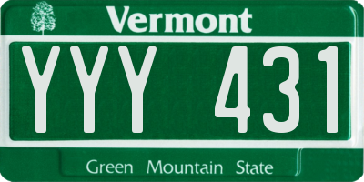 VT license plate YYY431