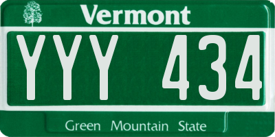 VT license plate YYY434