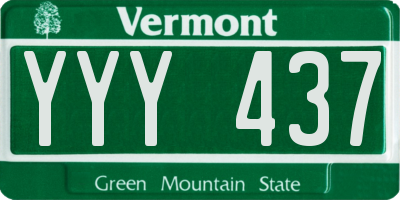 VT license plate YYY437