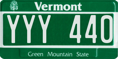 VT license plate YYY440