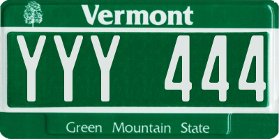 VT license plate YYY444