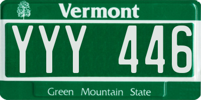 VT license plate YYY446
