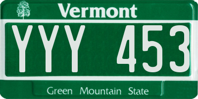 VT license plate YYY453