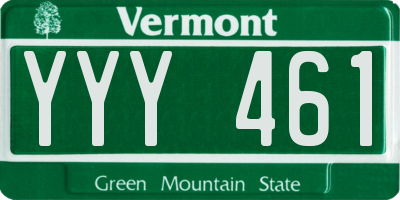VT license plate YYY461