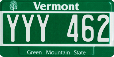 VT license plate YYY462