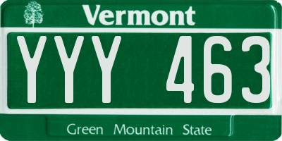 VT license plate YYY463