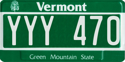 VT license plate YYY470