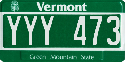 VT license plate YYY473