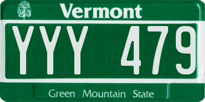 VT license plate YYY479