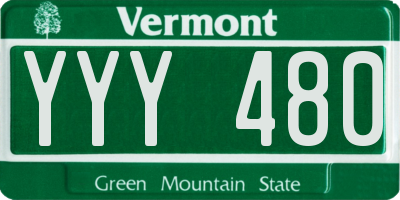 VT license plate YYY480
