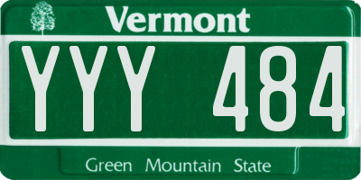 VT license plate YYY484