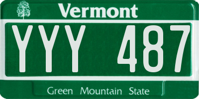 VT license plate YYY487