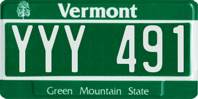 VT license plate YYY491