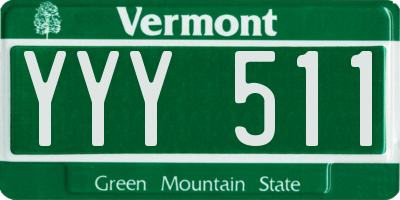 VT license plate YYY511