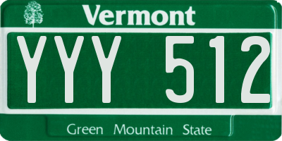 VT license plate YYY512
