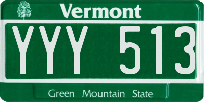 VT license plate YYY513