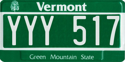 VT license plate YYY517