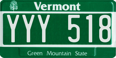 VT license plate YYY518