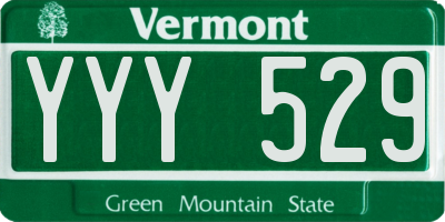 VT license plate YYY529
